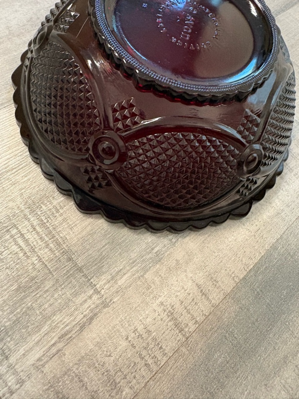Avon 1876 Cape Cod Ruby Red Serving Bowl - Picture 5 of 7